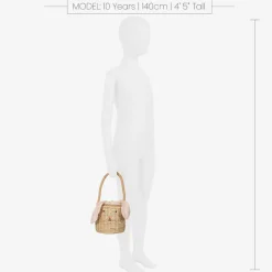 Beige Straw Bunny Basket Bag (18cm)