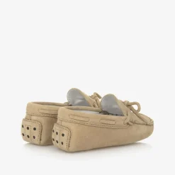 Beige Suede Leather Pre-Walker Moccasins