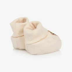 Beige Teddy Bear Cotton Booties