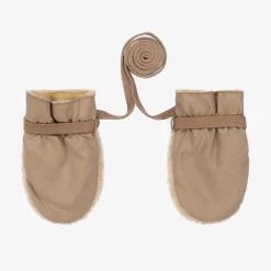 Beige Teddy Fleece Mittens