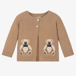 Beige Wool & Cashmere Teddy Bear Cardigan