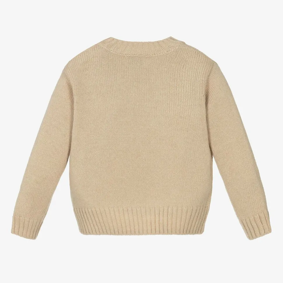 Beige Wool Lion Sweater