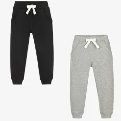 Black & Grey Cotton Joggers (2 Pack)