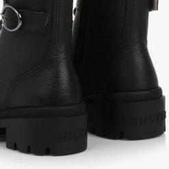 Black Chunky Leather Boots