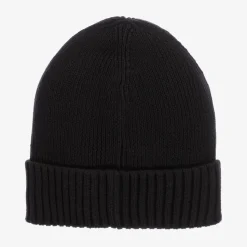 Black Cotton Beanie Hat