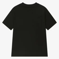 Black Cotton Brushstroke Logo T-Shirt