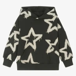 Black Cotton Star Hoodie