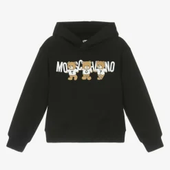 Black Cotton Teddy Bear Hoodie