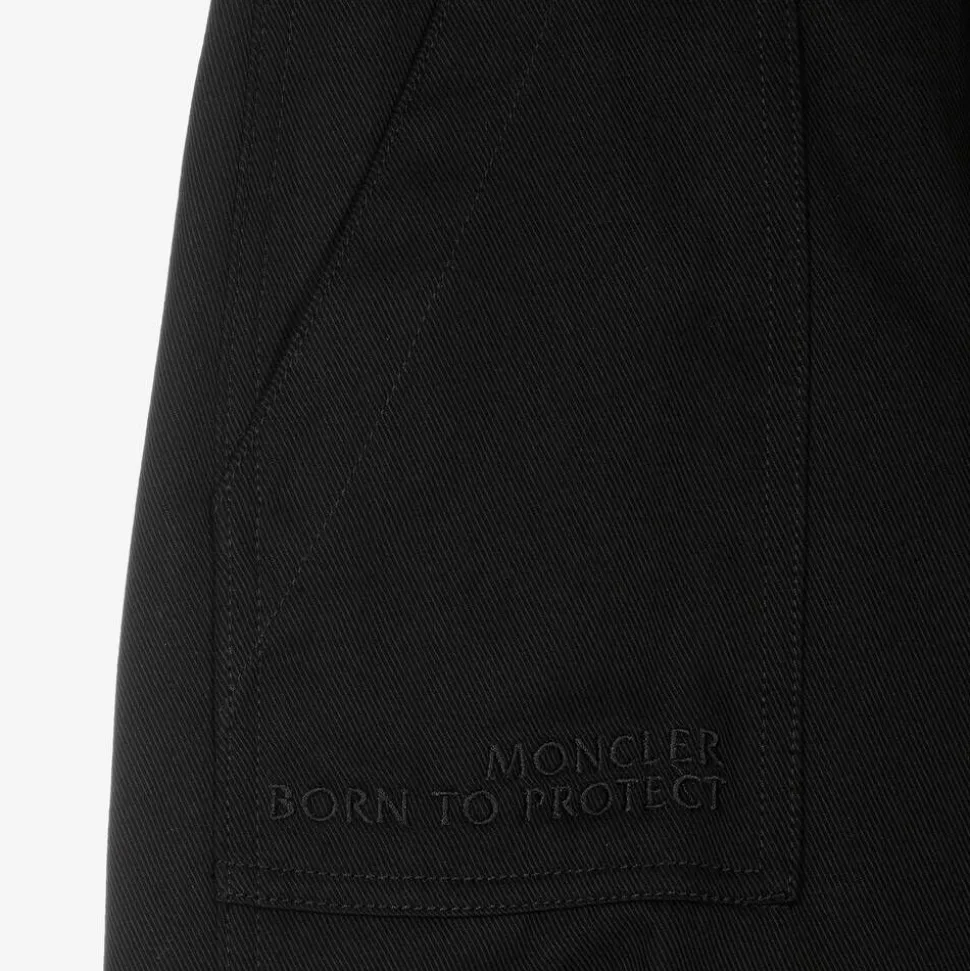 Black Cotton Twill Trousers