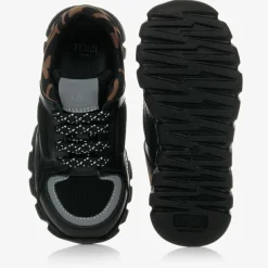 Black FF Leather Trainers