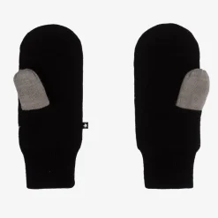 Black Knitted Star Mittens