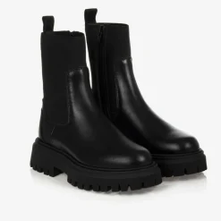 Black Leather Chelsea Boots