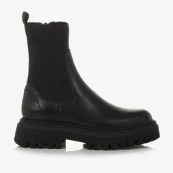 Black Leather Chelsea Boots