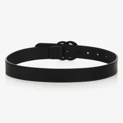 Black Leather Double G Belt