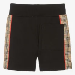Black Microcheck Baby Shorts