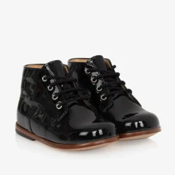 Black Patent Leather First Walker Boots