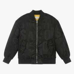 Black Satin Bomber Jacket