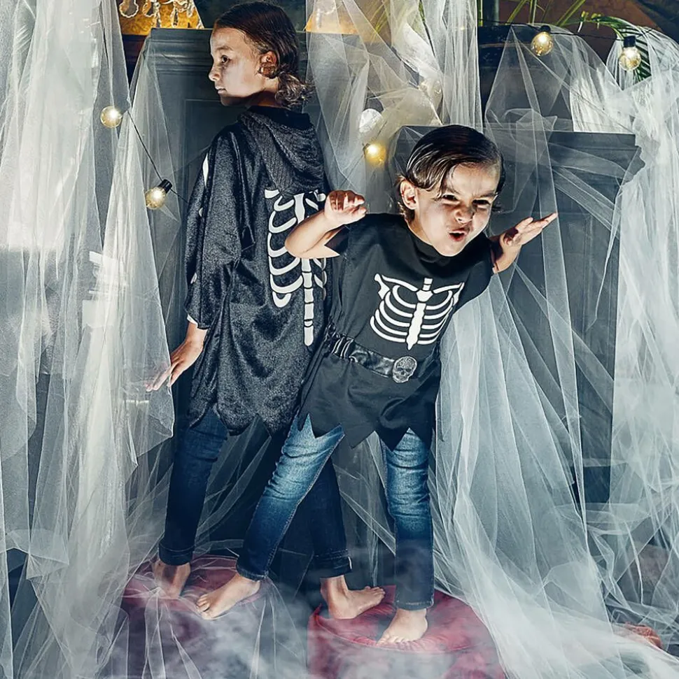 Black Skeleton Costume Cape