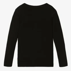 Black Thermal Merino Wool & Silk Top