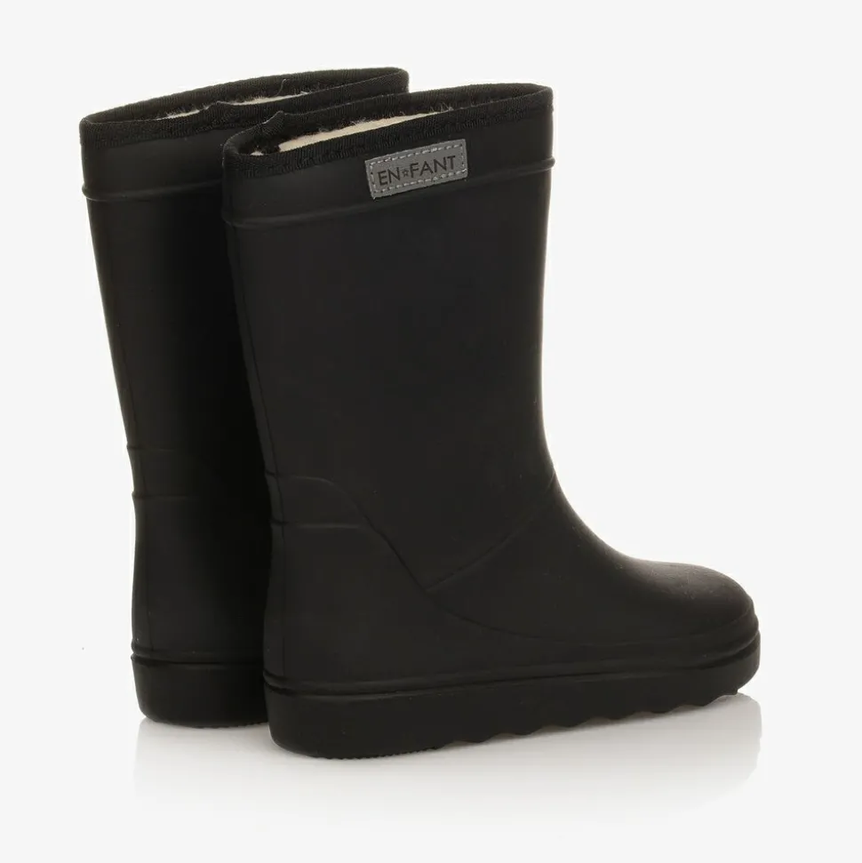 Black Thermal Rain Boots