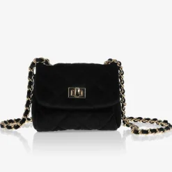 Black Velvet Quilted Bag (13cm)