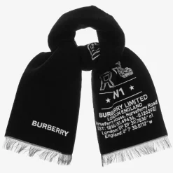 Black Wool Logo Scarf (127cm)