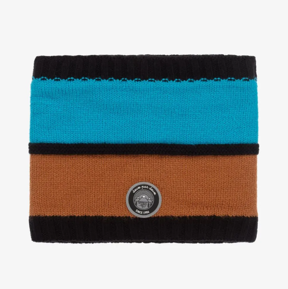 Blue & Brown Knitted Snood