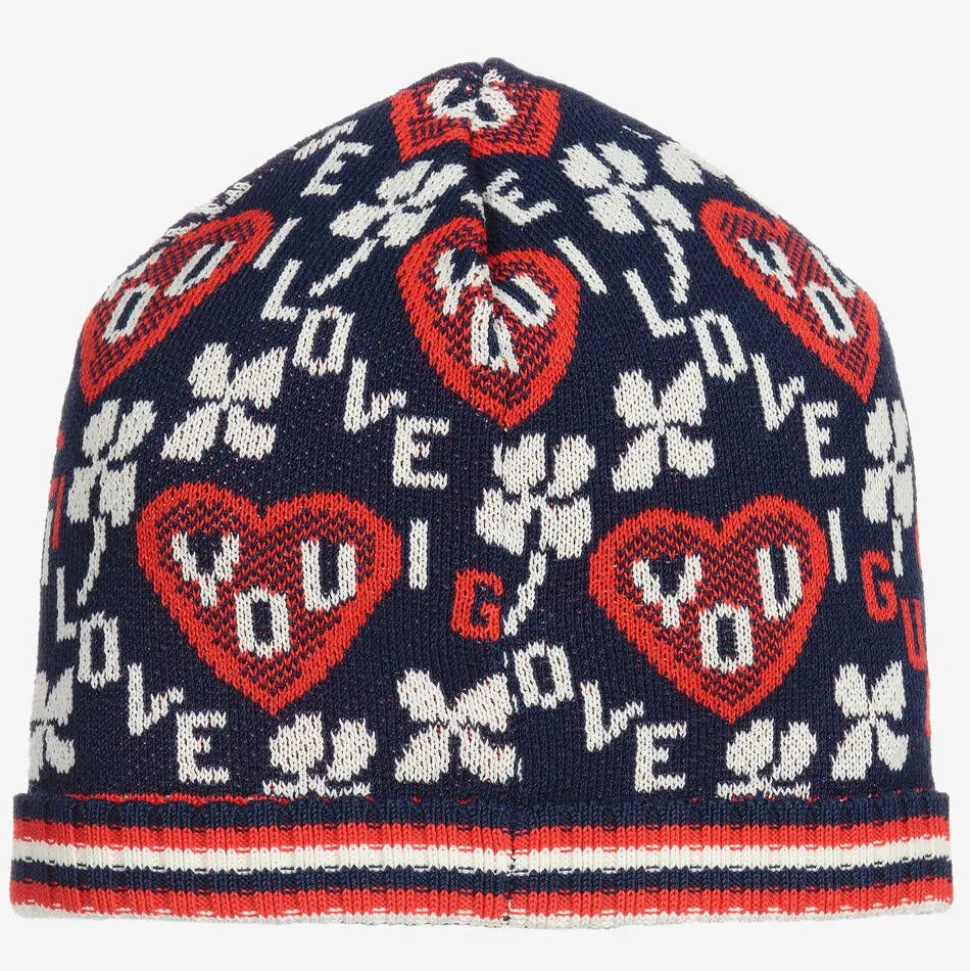 Blue & Red GG Baby Hat
