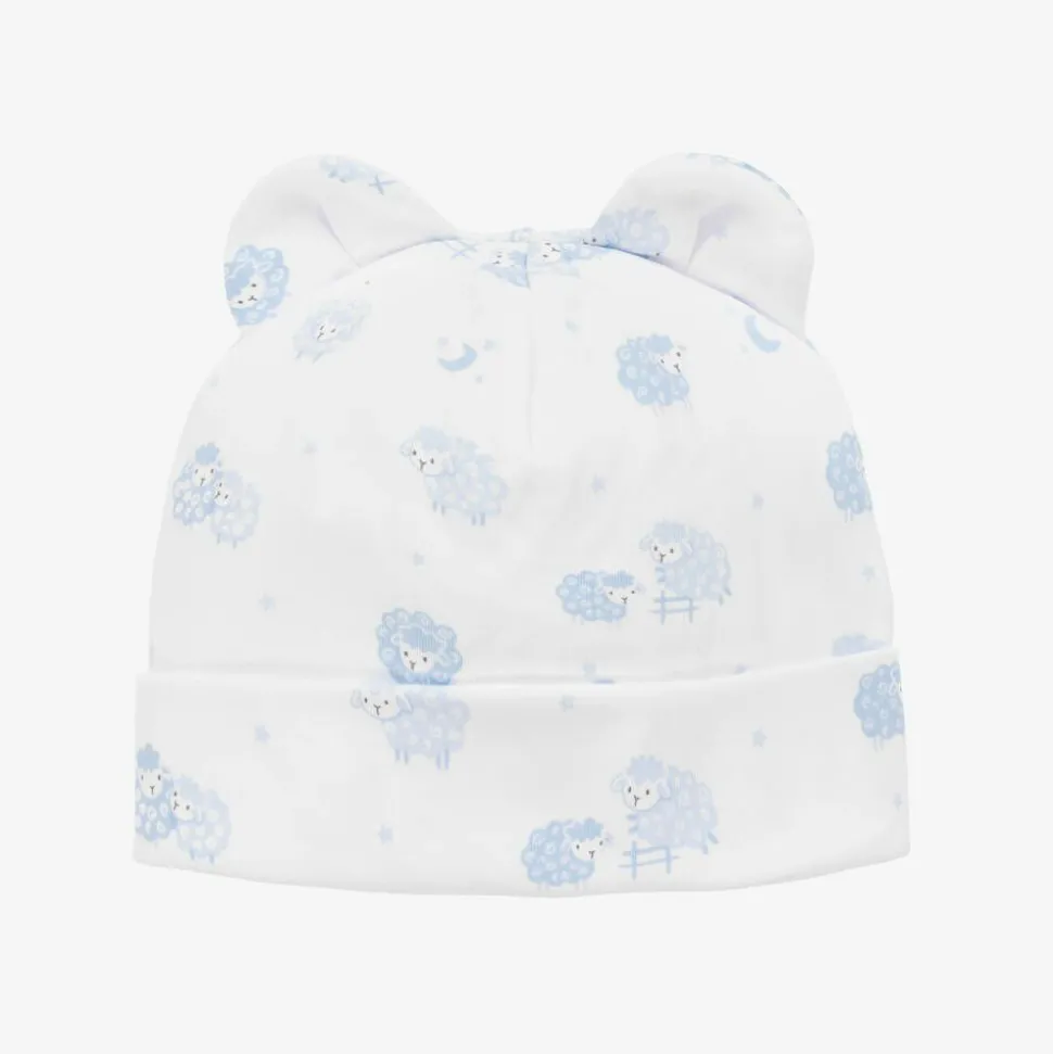 Blue & White Cotton Baby Sheep Hat