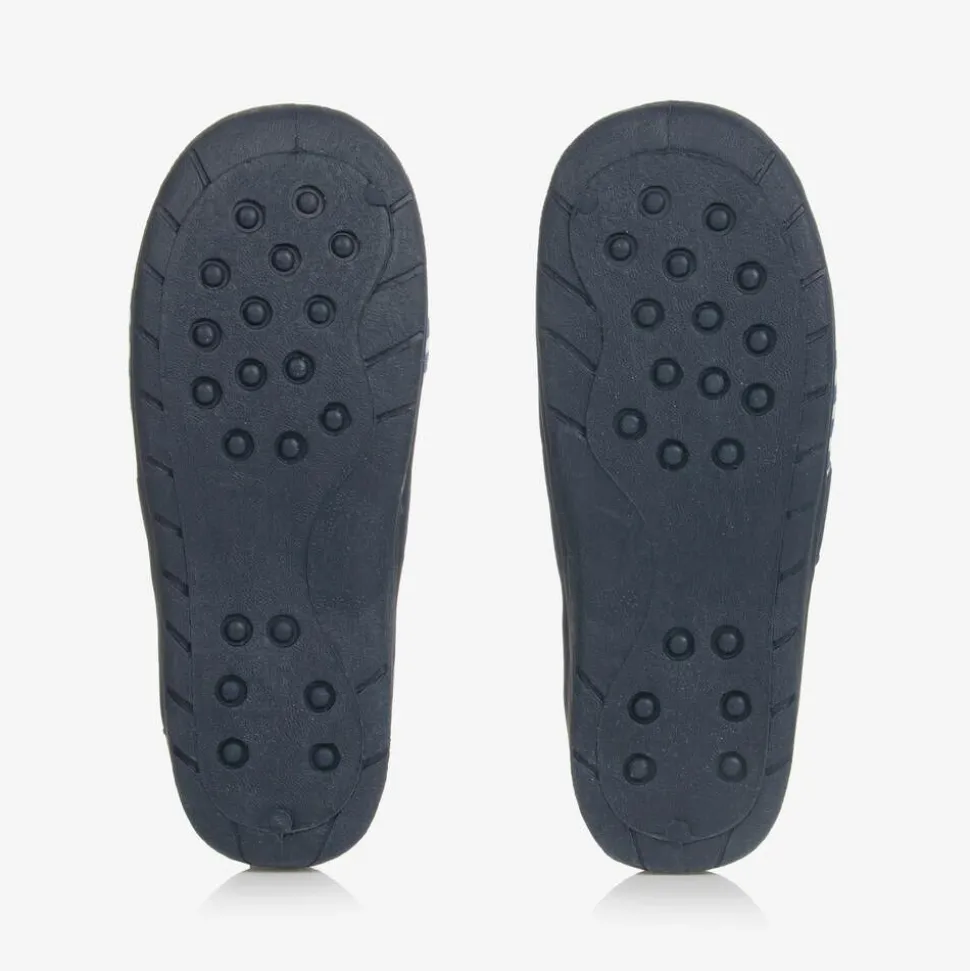 Blue & White Striped Slippers