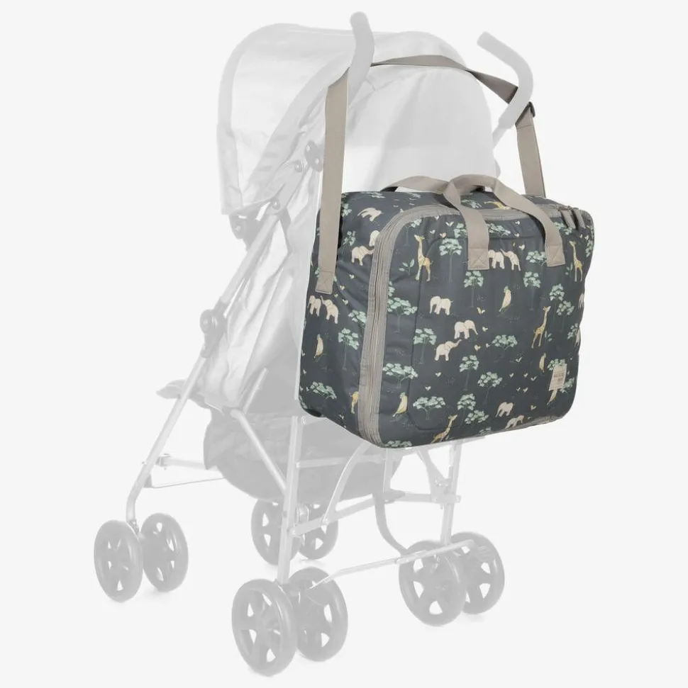 Blue & Grey Jungle Print Suitcase (49cm)