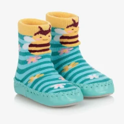 Blue Bee Slipper Socks
