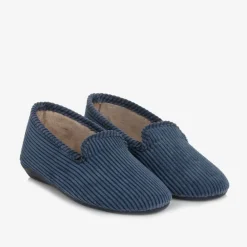 Blue Corduroy Slippers