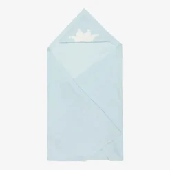 Blue Cotton & Cashmere Hooded Blanket (95cm)