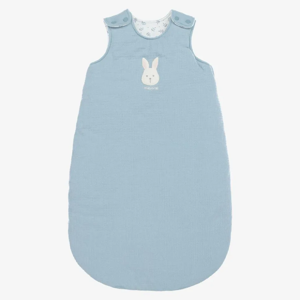 Blue Cotton Bunny Sleeping Bag (73cm)