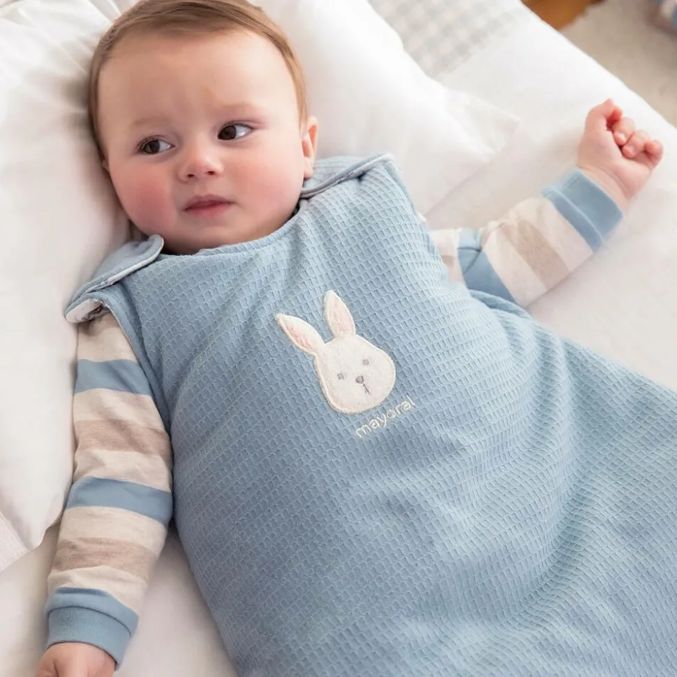 Blue Cotton Bunny Sleeping Bag (73cm)