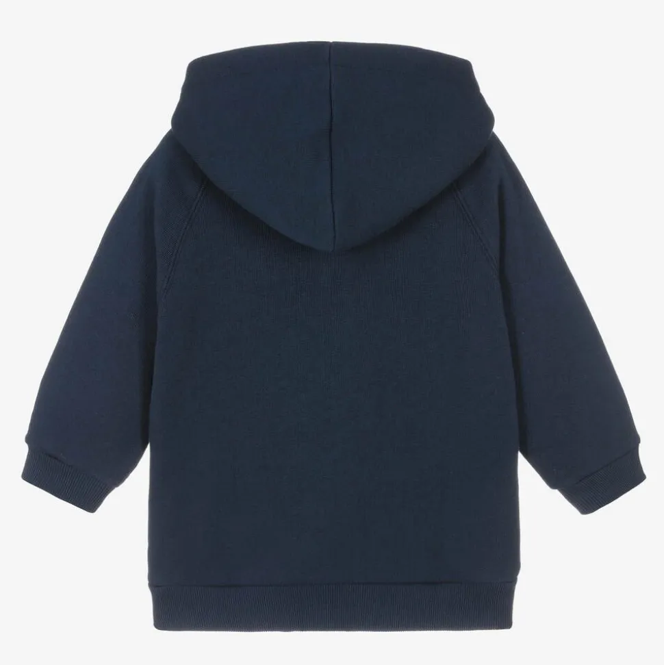 Blue Cotton Interlocking G Zip-Up Hoodie