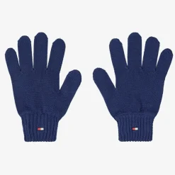 Blue Cotton Knit Flag Gloves