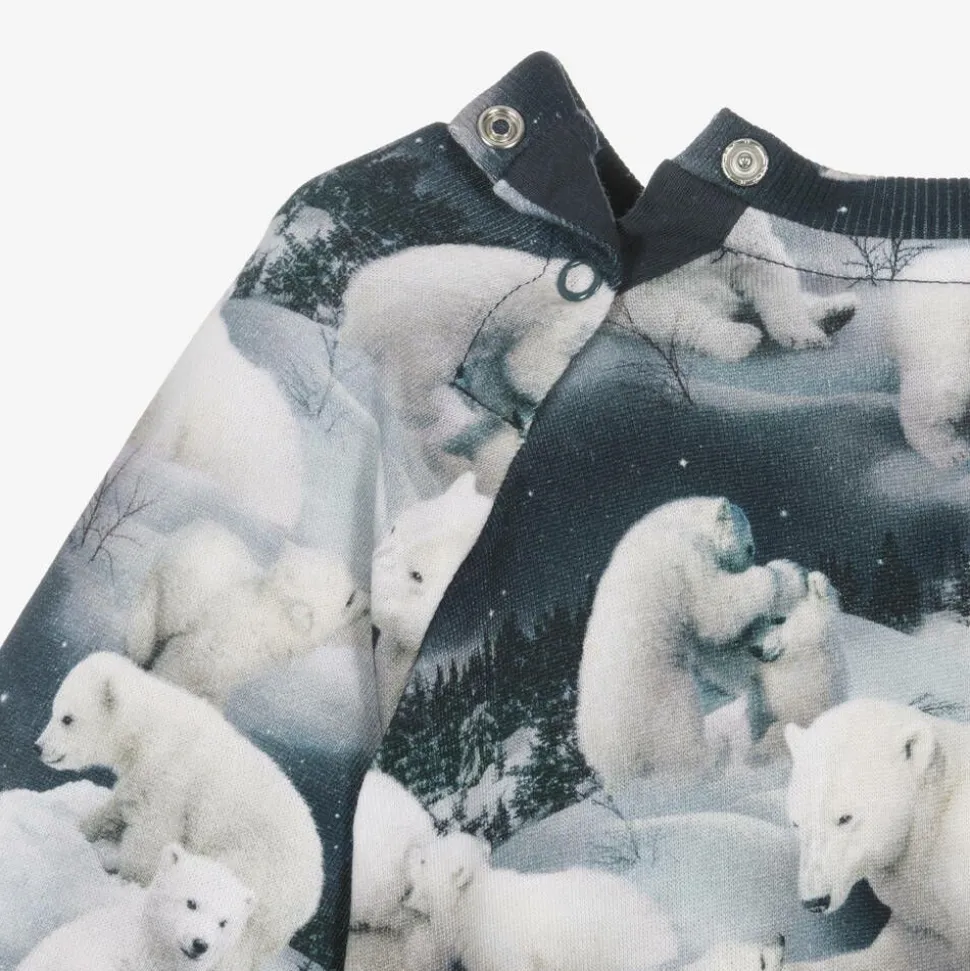 Blue Cotton Polar Bears Sweatshirt