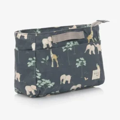 Blue Cotton Safari Print Wash Bag (24cm)