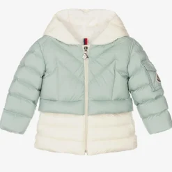 Blue Down Padded Hooded Jacket