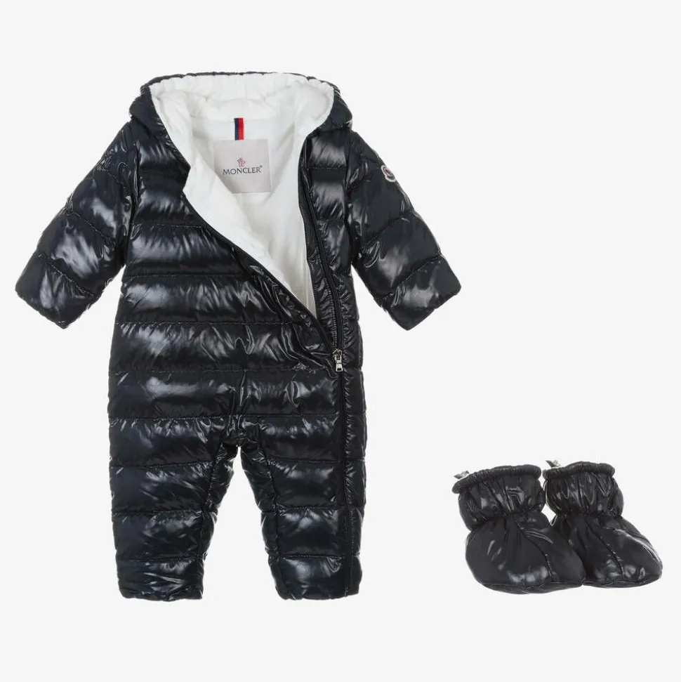 Blue Down Padded Indro Puffer Snowsuit