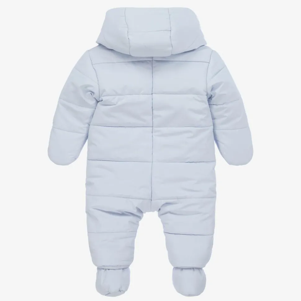 Blue Elephant Puffer Baby Snowsuit