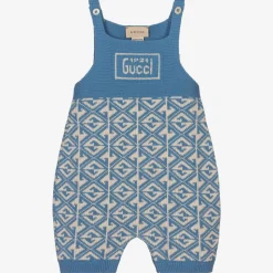 Blue G Wool Knit Dungaree Shorts