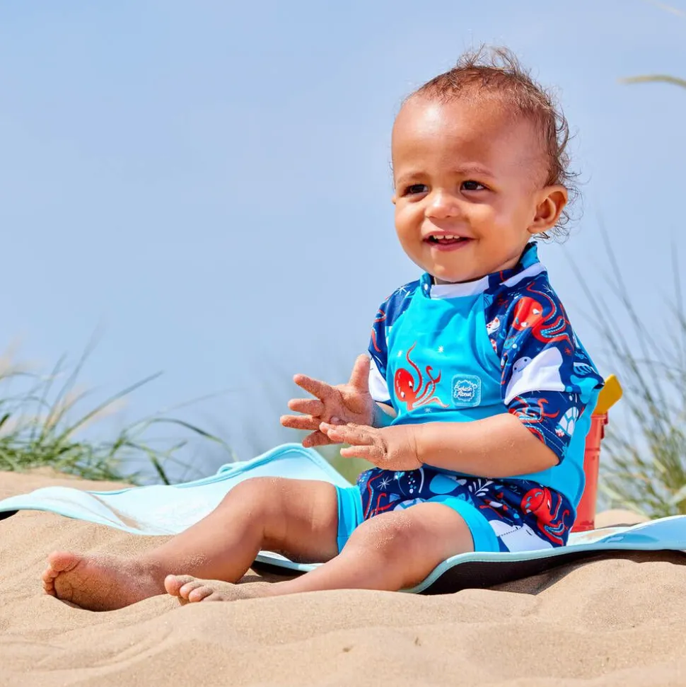 Blue Happy Nappy Baby Sun Suit (UPF50+)