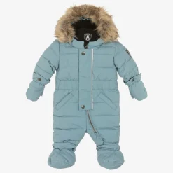 Blue Hooded Baby Snowsuit