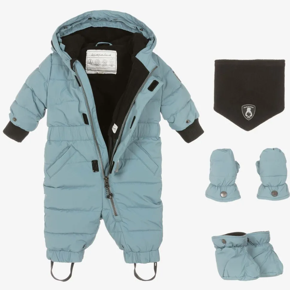 Blue Hooded Baby Snowsuit