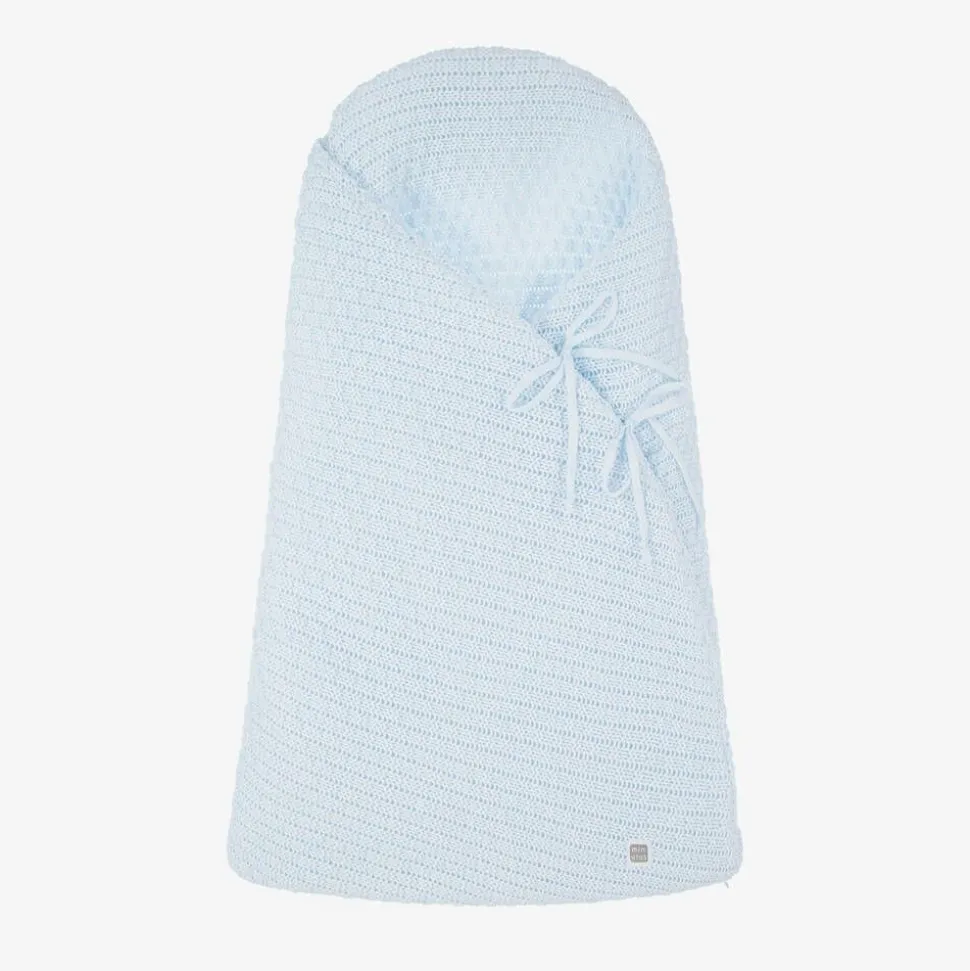 Blue Knit Cotton Baby Nest (75cm)