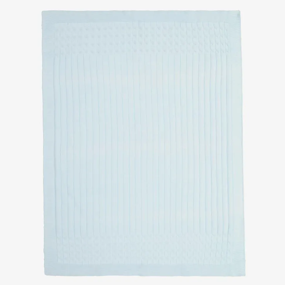 Blue Knitted Cotton Blanket (96cm)