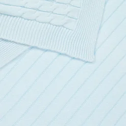 Blue Knitted Cotton Blanket (96cm)